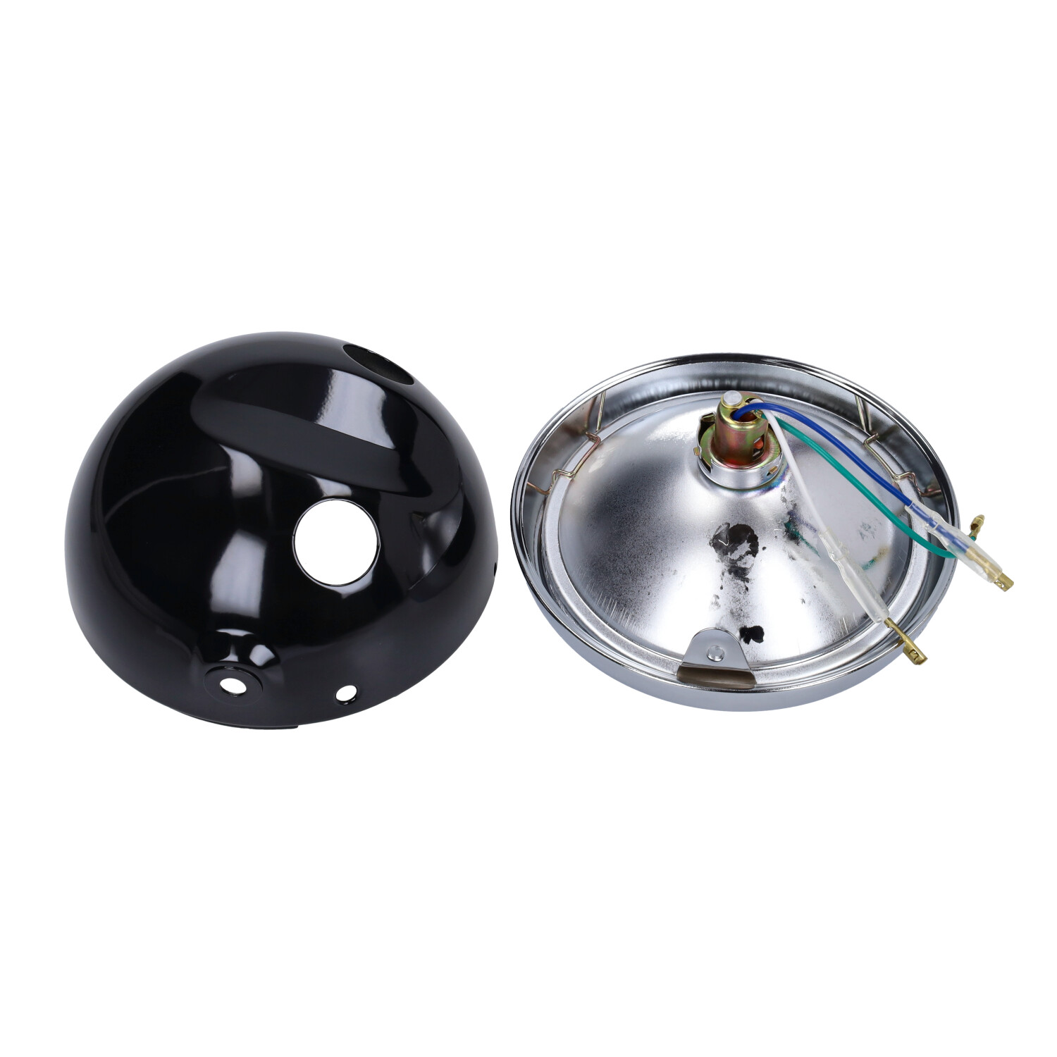 Koplamp Rond Compleet 145mm Zwart Voor Yamaha Fs1 - Afbeelding 2