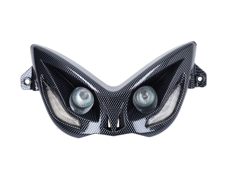Koplamp DMP halogeen met LED knipperlichten carbon aerox 2t — geschikt voor MBK Nitro