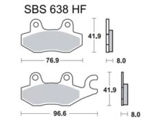 Jeu de plaquettes de frein SBS 134HF pour scooters Kymco et Yamaha