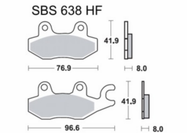 SBS 134HF keramische voor-remblokken voor Kymco Filly Yamaha TZR scooter