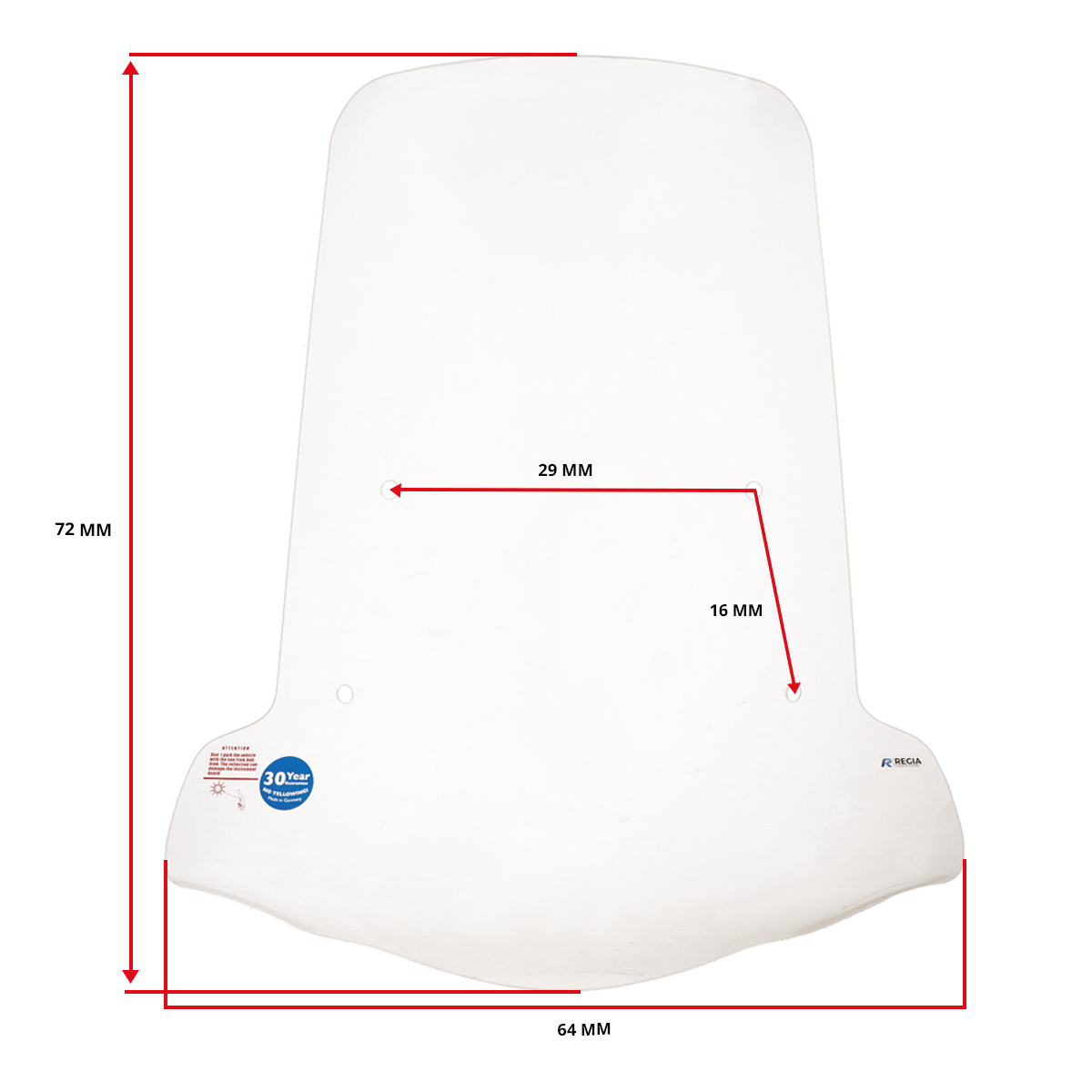 Windscherm Regia Hoog 72cm Helder Voor Yamaha Neo 4t V.a. 2013 - Afbeelding 3