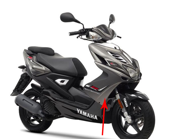 Voorscherm Yamaha origineel onder grijs mat — geschikt voor Yamaha Aerox
