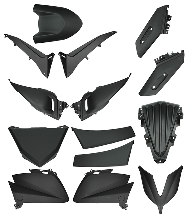 Plaatwerkset 14-delig mat zwart voor Yamaha T-MAX 530 vanaf 2014