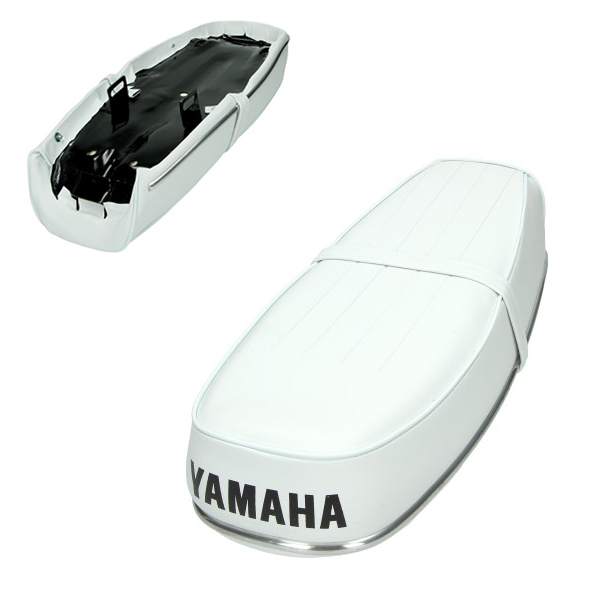 Witte verstelbare buddyseat origineel model voor Yamaha FS1 brommer
