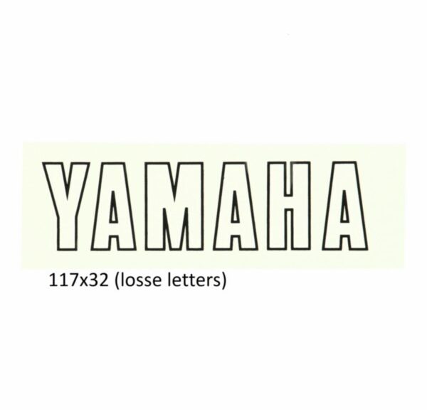 sticker woord [yamaha] wit/zwart aerox