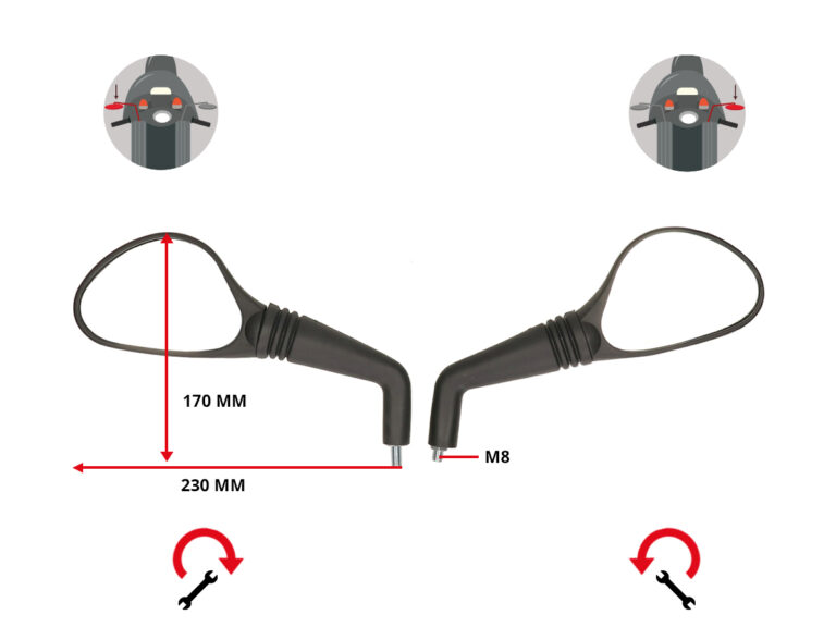 Spiegelset Dmp Zwart Aerox 2t, Mbk Nitro