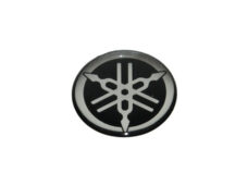 Originele Yamaha logo sticker rond zwart chroom