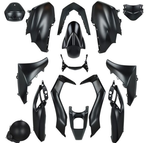 Kit di carene DMP per Yamaha N-Max 125 del 2020, nero opaco, 10 pezzi.