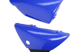 Blue aftermarket side panel set for Yamaha DT-MX moped