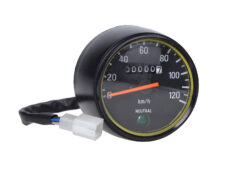 Kilometerteller 120 km/u origineel model Yamaha FS1 zwart