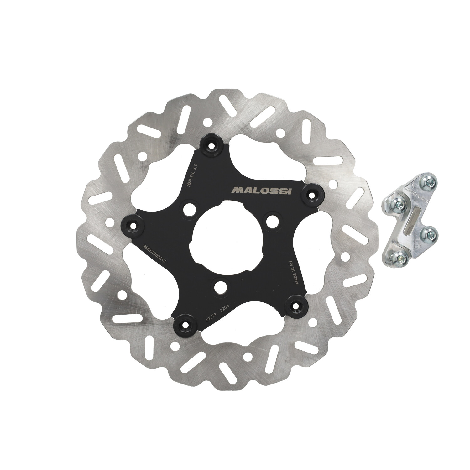 Remschijf Malossi 250mm 3-gaats Met Adapter Voor Yamaha Aerox 50 En Mbk Nitro 50 - Afbeelding 2