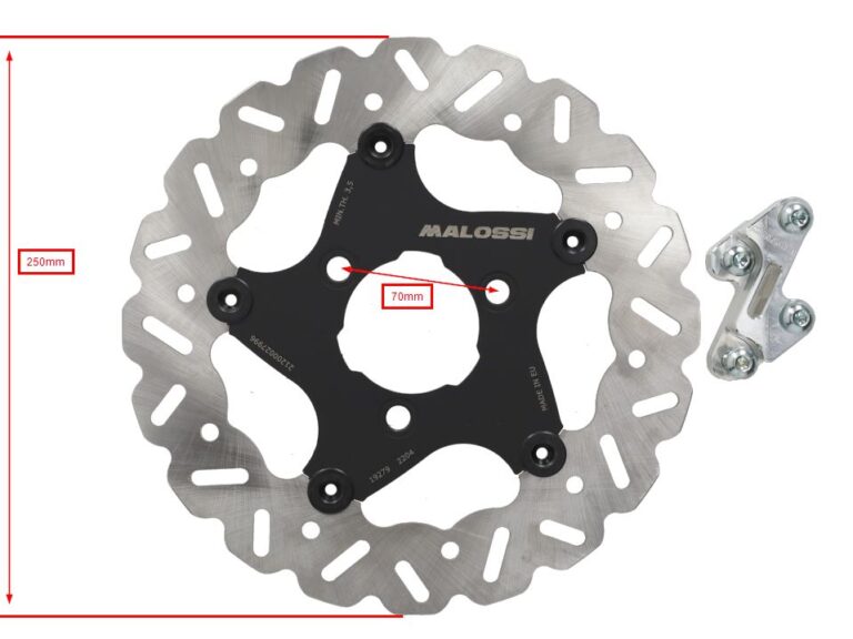 Remschijf Malossi 3-gaats + adapter Whoop disc voor 250mm aerox