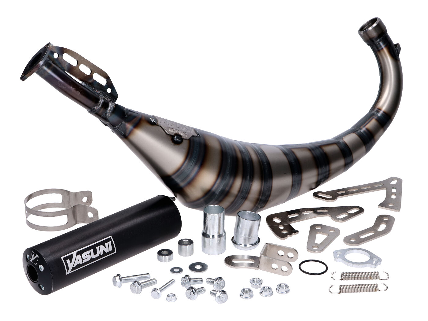 Yasuni R3 Carrera zwarte uitlaat voor Beta RR50 en Derbi Minarelli