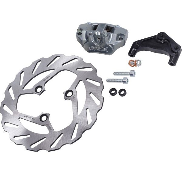 radiale remset polini wave schijf + remklauw 3-gaats voor 220mm mbk nitro