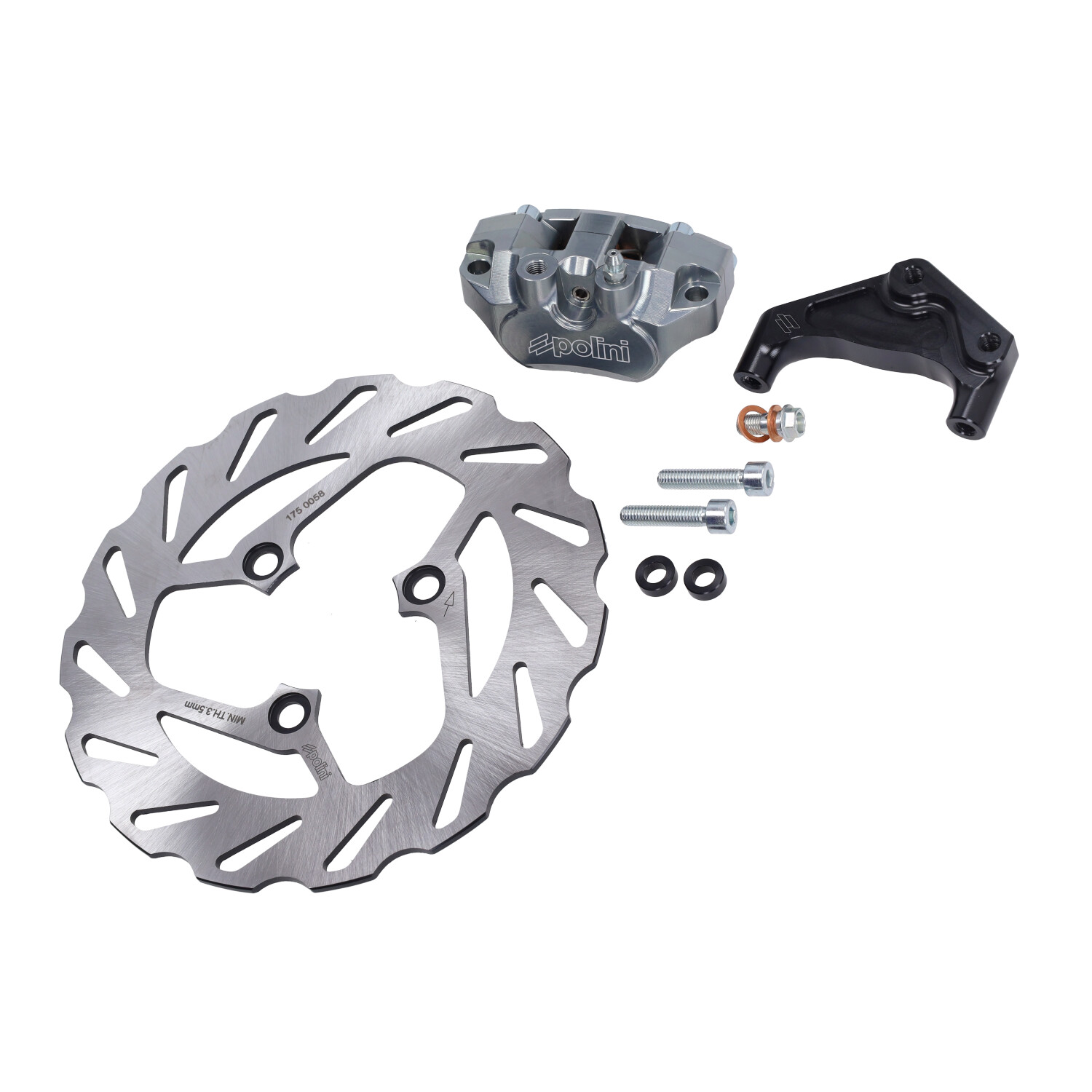 Polini Wave radiale remset 220mm 4-zuiger remklauw MBK Nitro Yamaha Aerox 50 2T