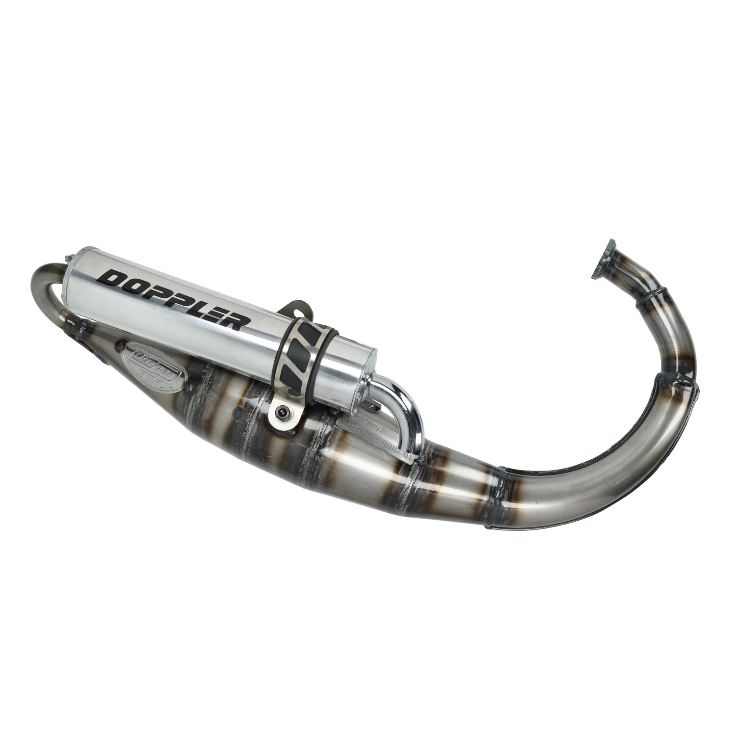 Doppler uitlaat blank aluminium Yamaha BWS MBK Booster Minarelli vert