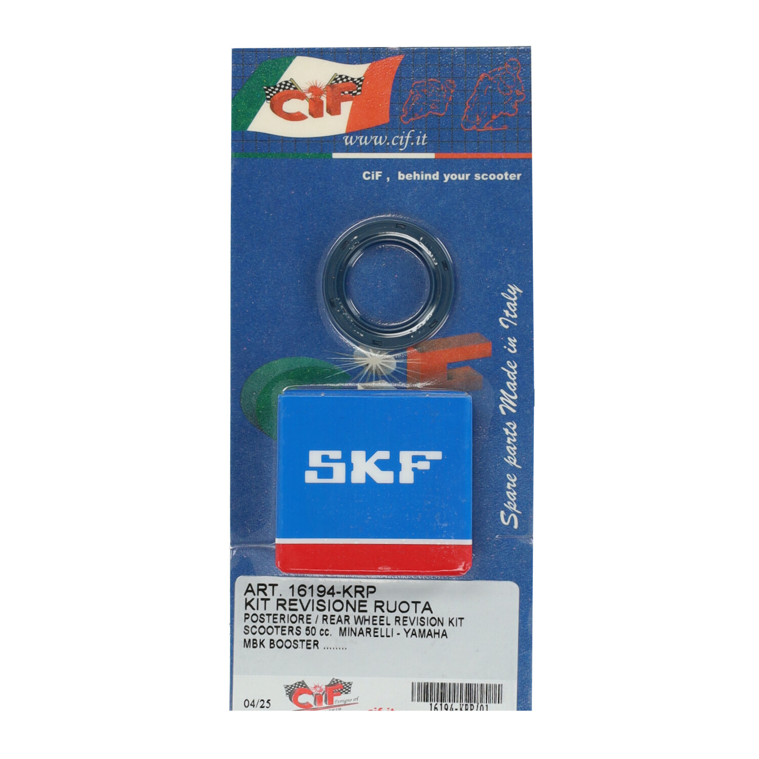 Revisieset achteras CIF Minarelli 2-takt 50cc lager en keerring