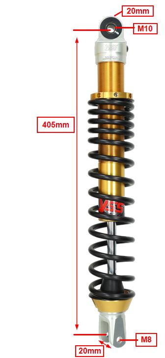 Schokbrekerset Yss Eco Line 405mm Voor Yamaha X-max 400 - Afbeelding 3