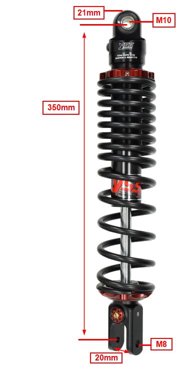 Schokbrekerset Yss Z-sport Black Series Achter Voor Yamaha X-max 300 2017 - Afbeelding 3
