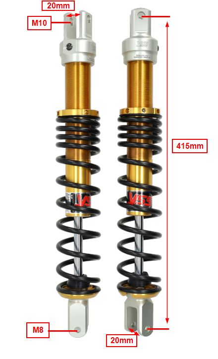 Schokbrekerset Yss Achter Hydraulisch Eco Line Voor Yamaha Majesty 400cc - Afbeelding 3