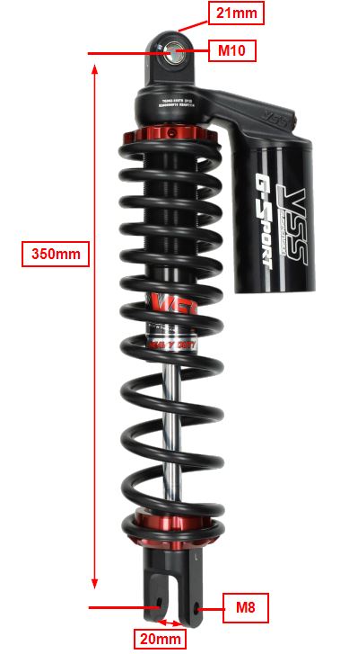 Schokbrekerset Yss G-sport Black Achter Voor Yamaha X-max 250cc 350mm - Afbeelding 2