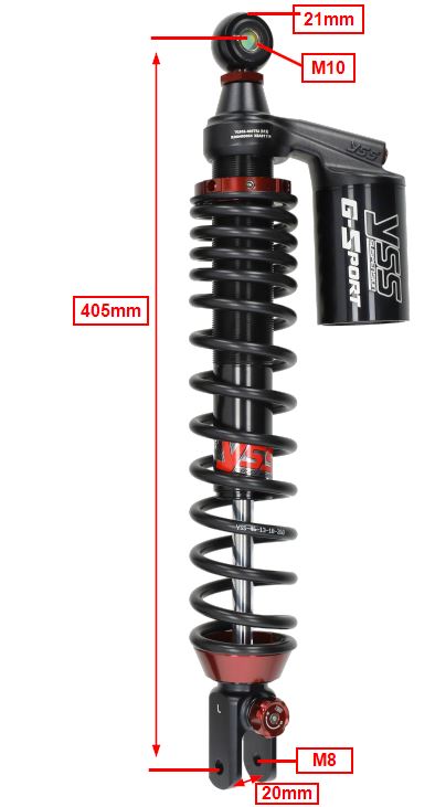 Schokbrekerset Yss G-sport Black Series Achter Hydraulisch Voor Yamaha X-max 400 2013-2017 405mm - Afbeelding 2