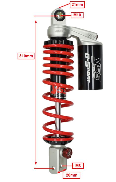 Schokbrekerset Yss G-sport Achter 310mm Voor Yamaha X-max 300 - Afbeelding 3