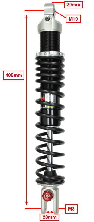 Schokbrekerset Yss Achter Hydraulisch Top Line Voor Yamaha X-max 400 2013-2017 405mm - Afbeelding 2