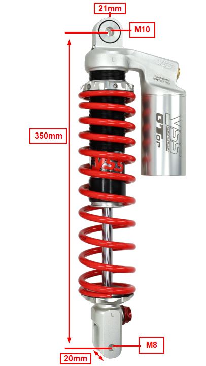 Schokbrekerset Yss G-top Achter Hydraulisch Voor Yamaha X-max 300 (2017) - Afbeelding 3