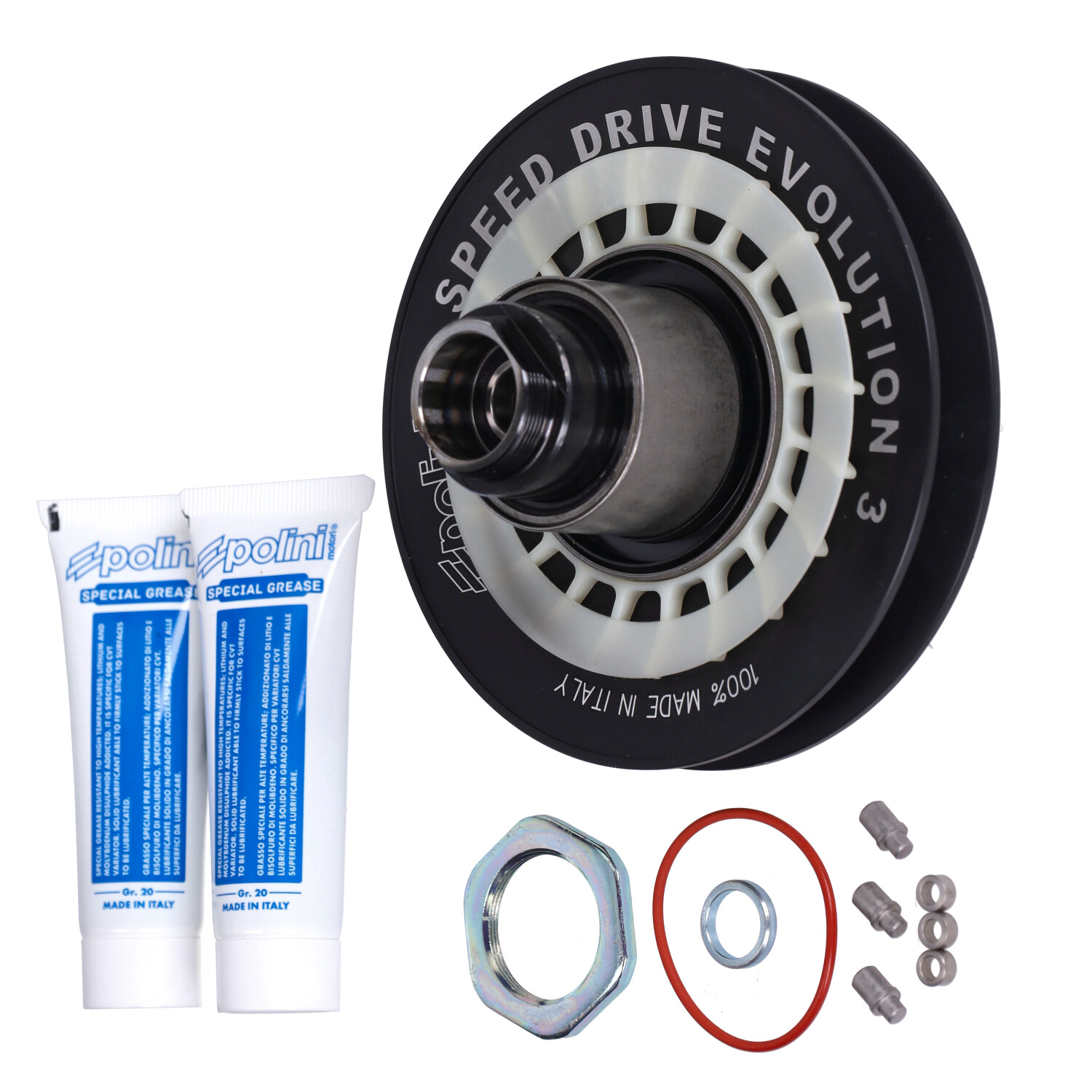 Polini EVO-3 koppeling poelieset 128mm Minarelli horizontaal motorblok