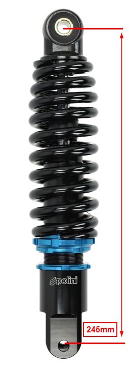 Schokbreker Polini 245mm Zwart Voor Minarelli Hor+vert - Afbeelding 2