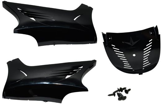 Onderspoilerset DMP + schroefset 28019 zwart ongespoten — geschikt voor Yamaha