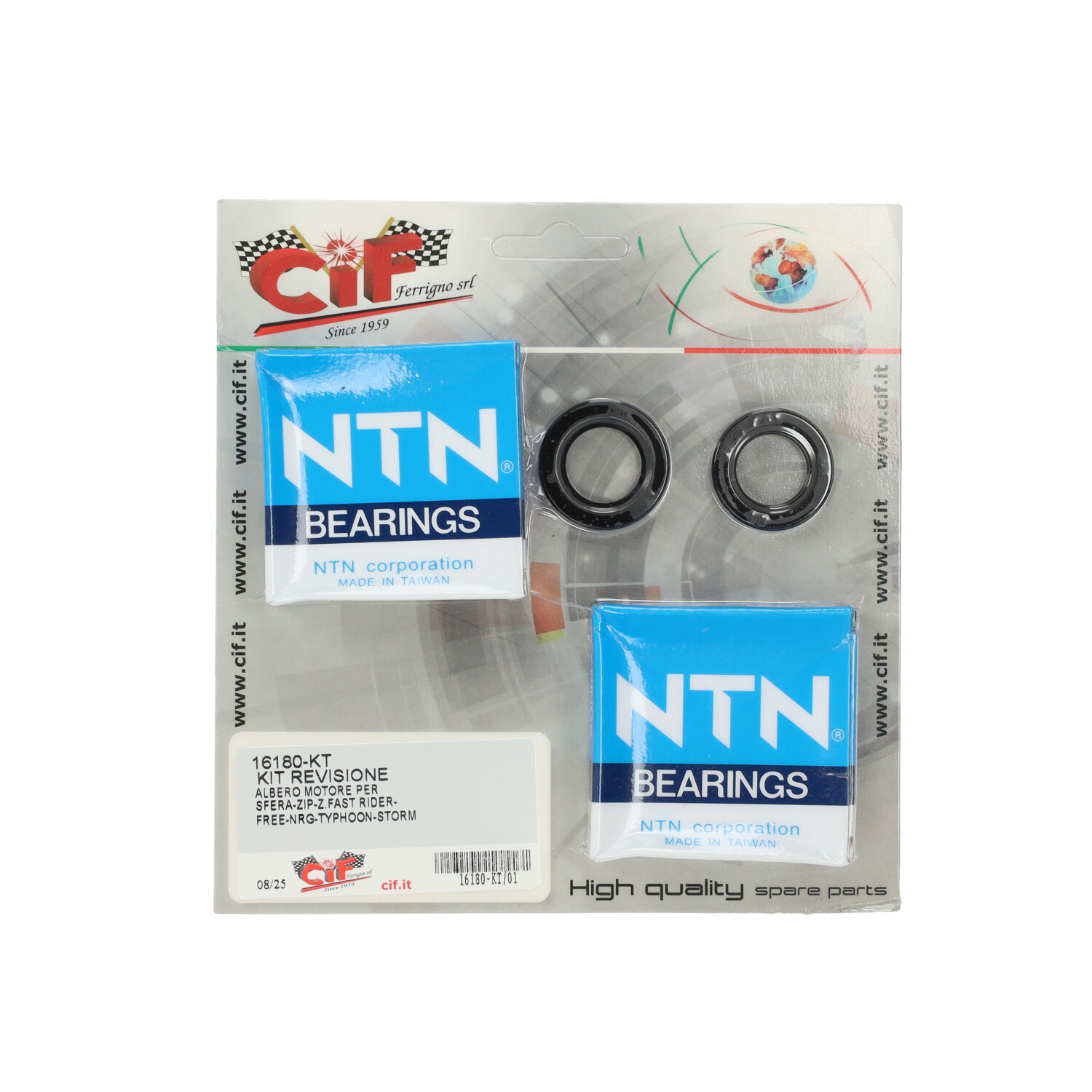 CIF krukas lager- en keerringset NTN voor Piaggio Typhoon Runner 50cc 2T