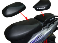 Funda de asiento Xtreme de 2 piezas con aspecto de carbono para Kymco Agility