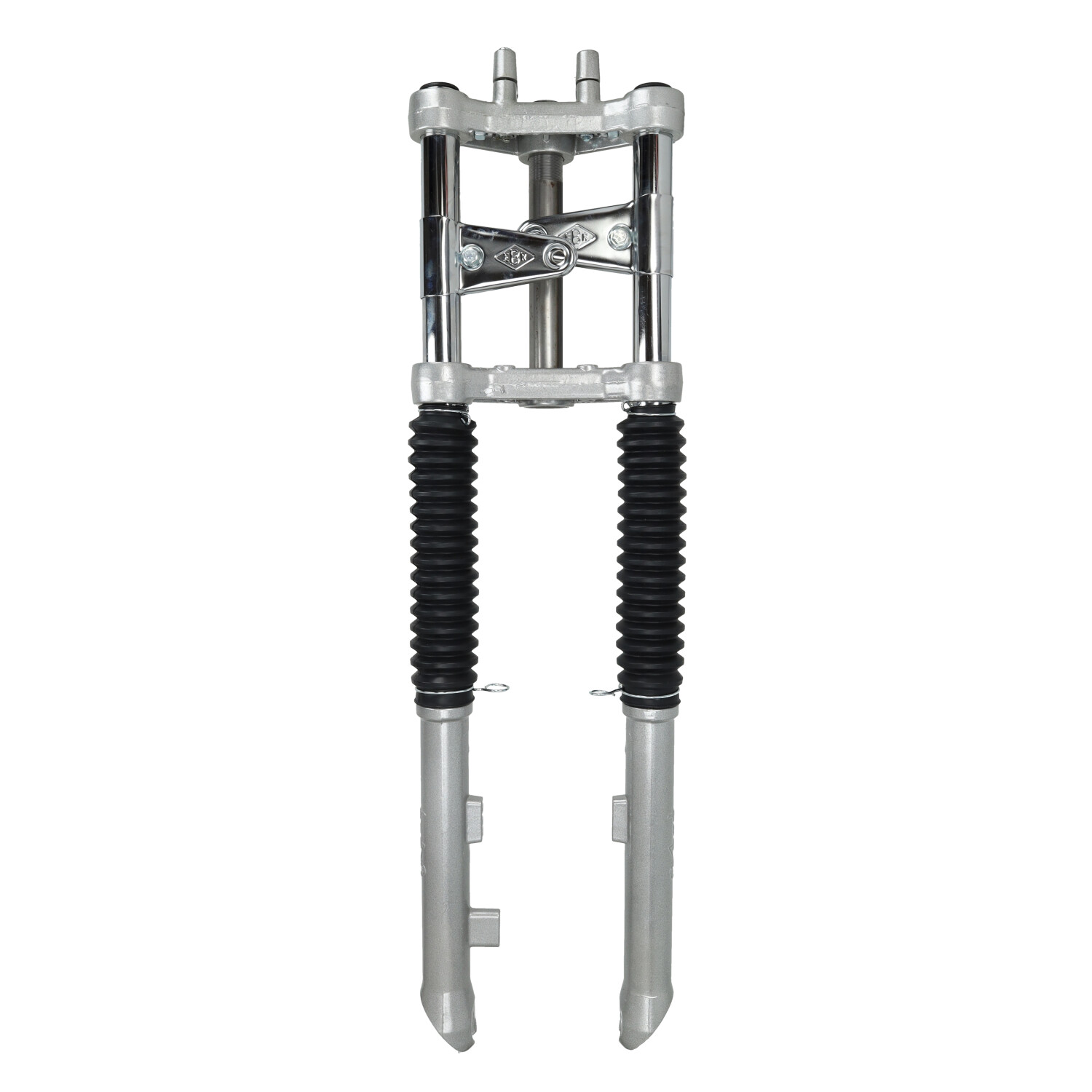 Voorvork EBR Luxe Compleet 28mm zilver voor Puch Maxi brommer