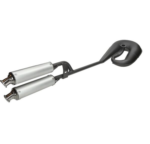 uitlaat tecno circuit dubbele demper zwart alu puch maxi