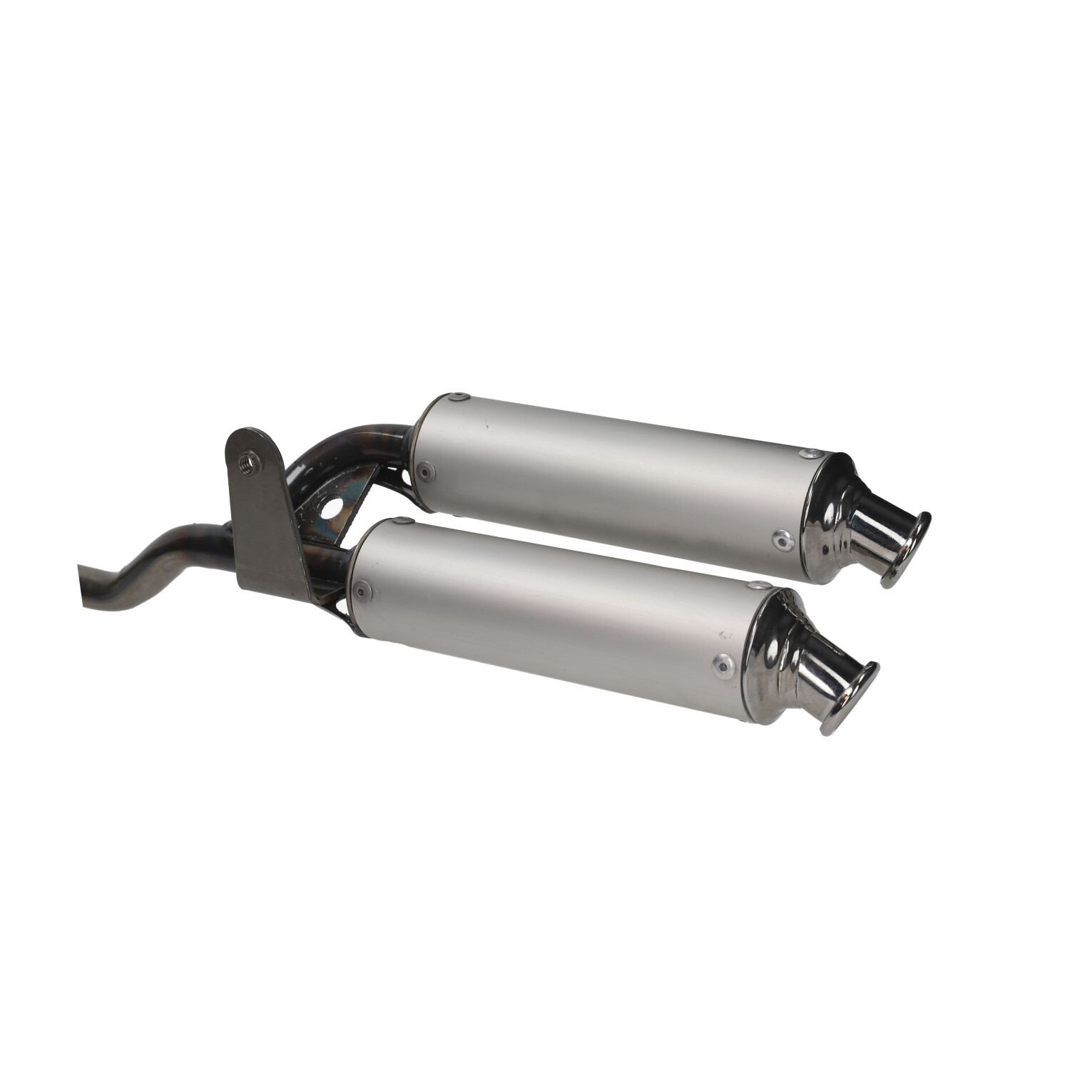 Uitlaat Tecno Circuit Dubbele Demper Blank/alu Voor Piaggio Ciao - Afbeelding 2