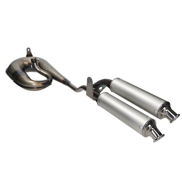 Tecno Circuit dubbele demper uitlaat blank alu voor Piaggio Ciao