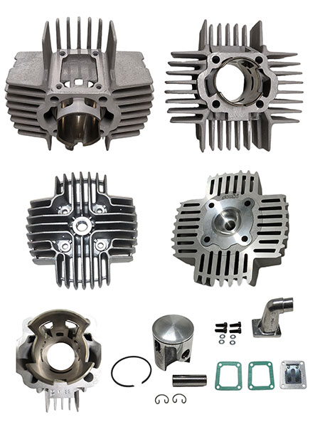 Cilinder Polini 65cc 43.5mm Nikasil Met Kop Voor Puch Maxi - Afbeelding 2