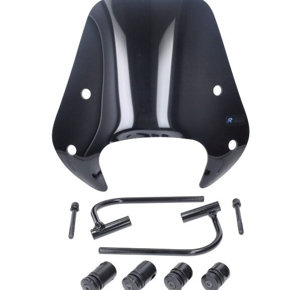 windscherm Regia met bevestigingsset laag (made in EU) voor 72085 30cm zwart glans zip2000