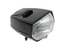 DMP vierkante koplamp 115mm zwart met schakelaar voor Puch Maxi