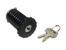 Zwarte benzinetankdop DMP met slot voor Puch Maxi