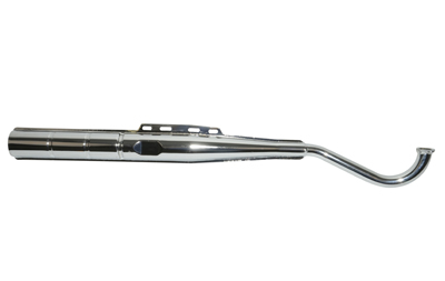 Uitlaat tecno origineel model 28mm chroom — geschikt voor Puch Maxi