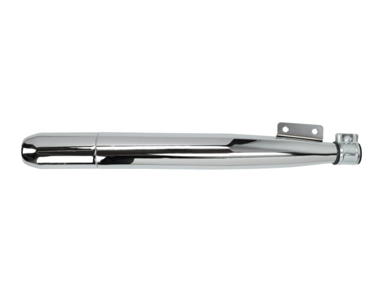 Chromen uitlaat demper 28mm 60mm bocht Piaggio VS50 MV50 Puch