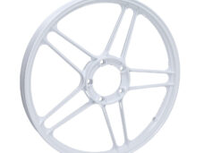 Cerchio a stella in alluminio Fast-Arrow a 10 raggi, 17 pollici, bianco per Puch Maxi