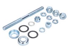Voorwielas compleet spaakwiel 11mm voor Puch Maxi en Camino