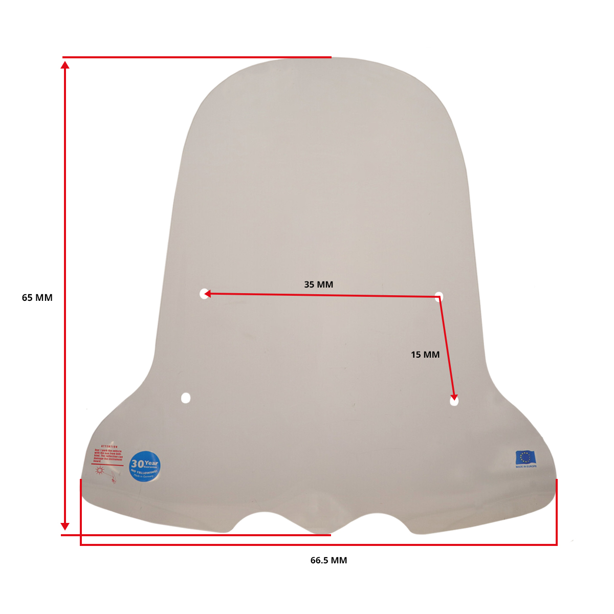 Windscherm Regia 70cm Helder Voor Kymco Vp50 - Afbeelding 2