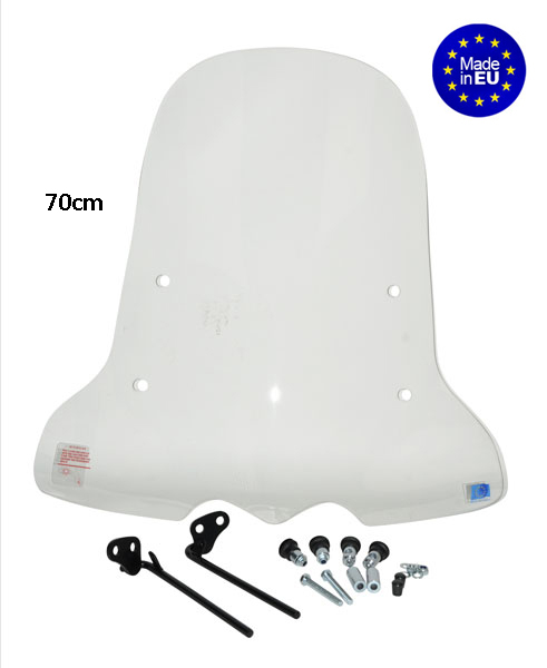 Regia windscherm 70cm helder acryl voor Kymco VP50 inclusief bevestigingsset