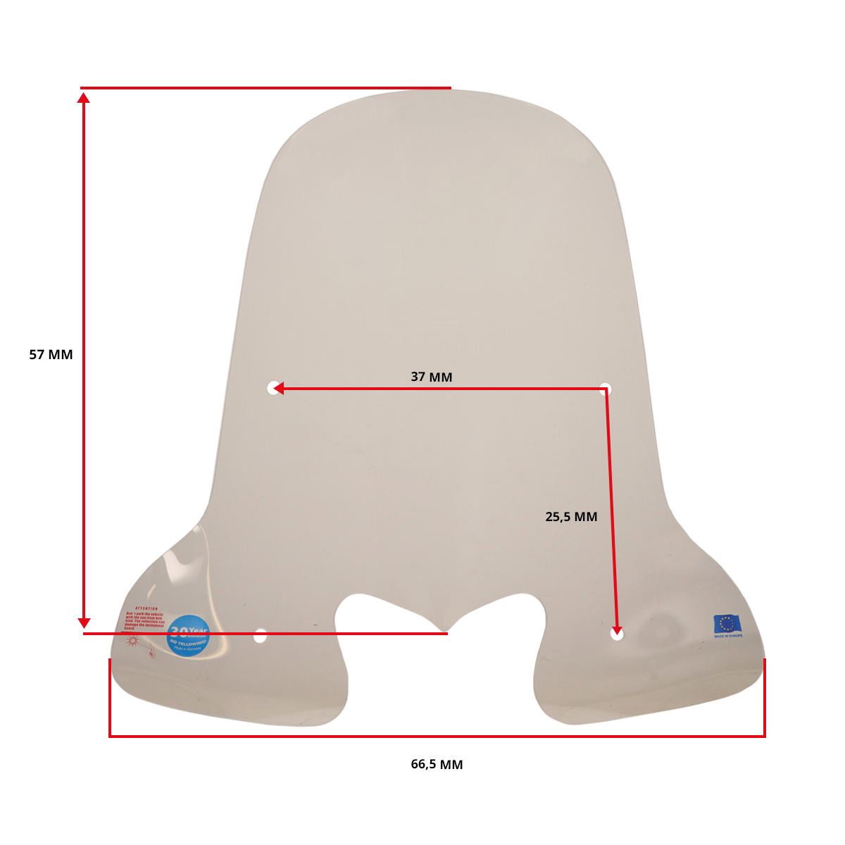Windscherm Regia 67cm Helder Voor Kymco People S - Afbeelding 3