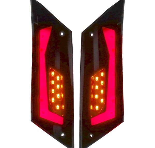 knipperlichtset DMP led sport tube rood (zie opmerking) achter smoke piaggio